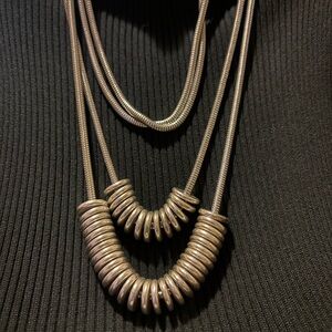 Silver-Tone Layered Disc Necklace - Women